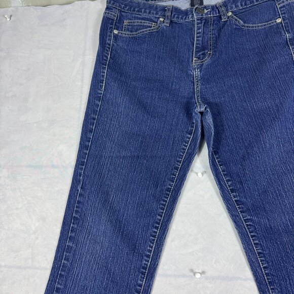 Calvin Klein Straight Leg Jeans Womens Navy Blue Denim 5-Pocket Classic Size 10 - Picture 4 of 13